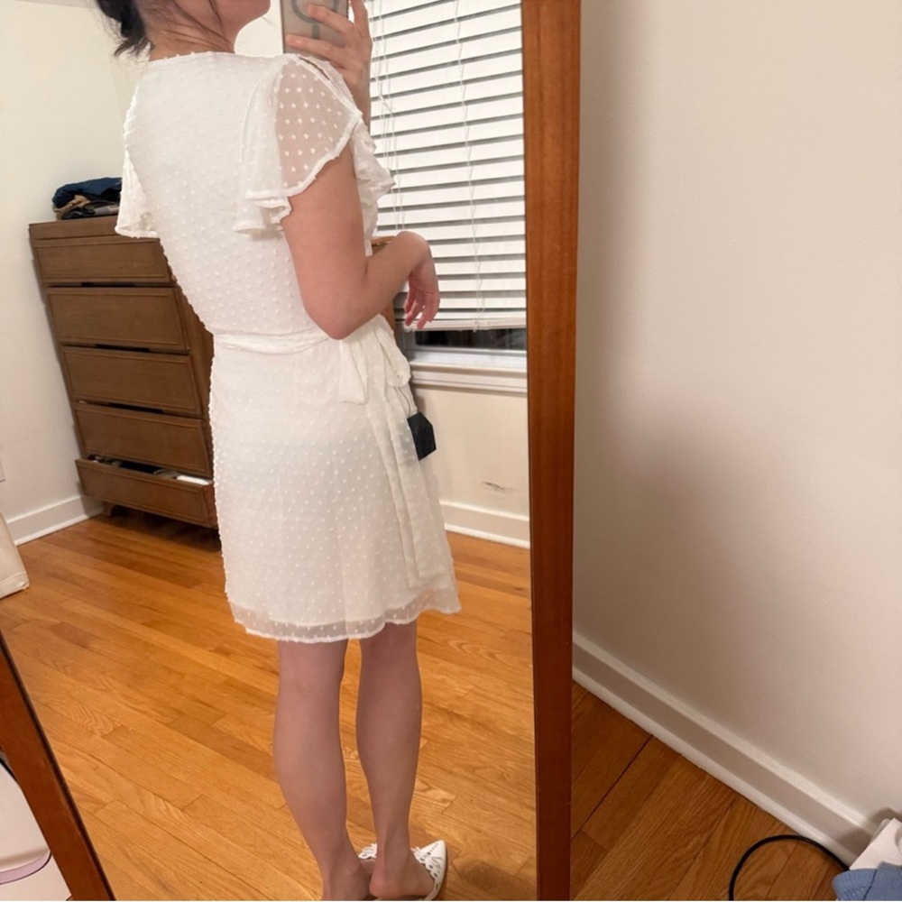 Lulus Flutter Sleeve Wrap Mini Dress - Picture 6 of 8